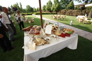 Welcoming guests with traditional food, before sitting at the table