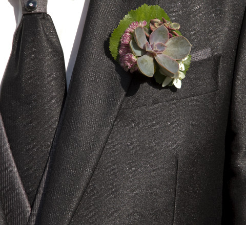 bottoniera sposo con succulenta