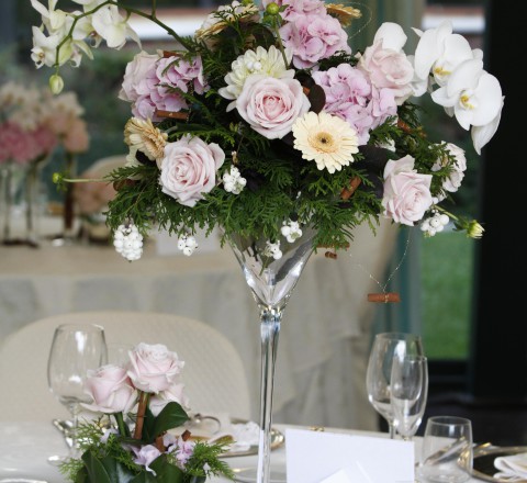 centrotavola per matrimonio bicchiere martini